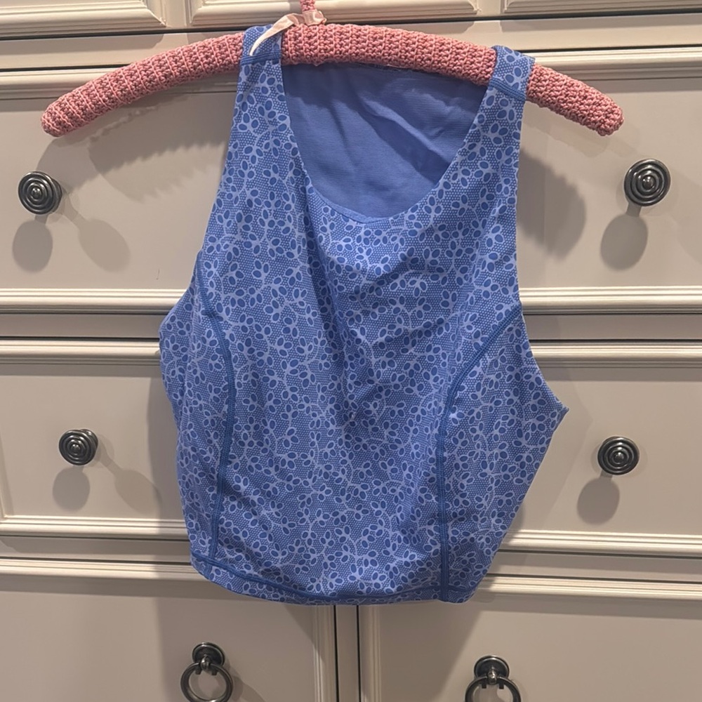 Source Unknown Blue Sleeveless Crop Tank Top